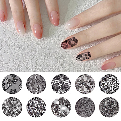 10 Rolls PET Lace Flower Nail Foils Floral Transfer Paper&nbsp;STIC-SP0001-18