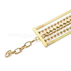 304 Stainless Steel Chains Multi-strand Bracelet for Women&nbsp;BJEW-G674-01A-G