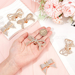 6Pcs 3 Styles Bowknot Alloy Rhinestone Shoe Decorations&nbsp;FIND-CP0002-22B