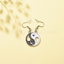 Alloy Enamel Tai Ji Dangle Earrings&nbsp;EJEW-JE04980