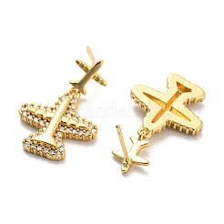 Cubic Zirconia Stud Earrings&nbsp;EJEW-G355-20G