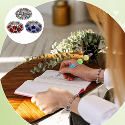 60Pcs 3 Colors Alloy Rhinestone European Beads&nbsp;CPDL-PH0001-11
