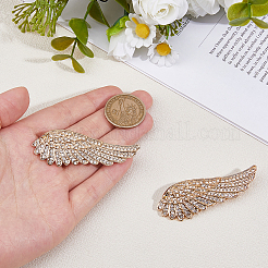 2Pcs Wing Alloy Rhinestone Brooches for Backpack Clothes&nbsp;JEWB-FH0002-05G