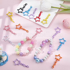 48Pcs 8 Colors Spray Printed Alloy Swivel Clasps&nbsp;FIND-SP0005-79