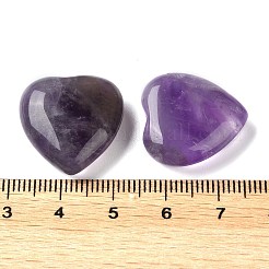 Natural Amethyst Heart Palm Stones&nbsp;G-M416-09A