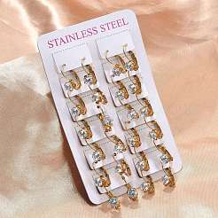 Flat Round 201 Stainless Steel Leverback Earrings&nbsp;EJEW-D354-19G