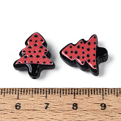 Christmas Printed Opaque Resin Beads&nbsp;RESI-N043-27A