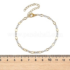 2Pcs 2 Colors 304 Stainless Steel Figaro Chains Bracelet Sets&nbsp;BJEW-JB14356-03