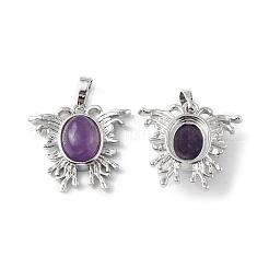 Natural Amethyst Pendants&nbsp;G-P498-03P-22
