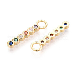 Brass Pave Cubic Zirconia Pendants&nbsp;KK-T077-59G