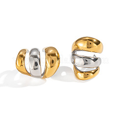 304 Stainless Steel Two Tone Triple Stud Earrings&nbsp;UN2842