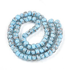 Luminous Handmade Gold Foil Glass Beads Strands&nbsp;FOIL-N029-02A-04