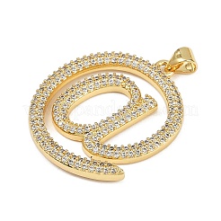 Brass Micro Pave Cubic Zirconia Pendants&nbsp;KK-S526-13G-C