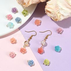 14Pcs 7 Colors Dyed Synthetic Coral Carved Flower Charms&nbsp;PALLOY-FS00080