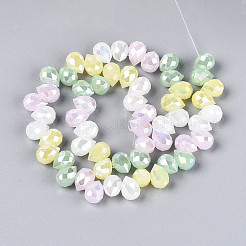 Electroplate Imitation Jade Glass Beads Strands&nbsp;EGLA-N025-01B-B01