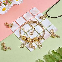 5Pcs Rack Plating Brass Micro Pave Clear Cubic Zirconia European Dangle Charms&nbsp;KK-SZ0002-37