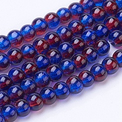 Spray Painted Crackle Glass Beads Strands&nbsp;CCG-Q002-4mm-12
