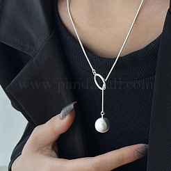 Round Ball Brass Lariat Necklaces for Women&nbsp;FS-WG40EB2-01