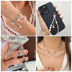 50Pcs 10 Colors Glass Pendants&nbsp;PALLOY-YW00168