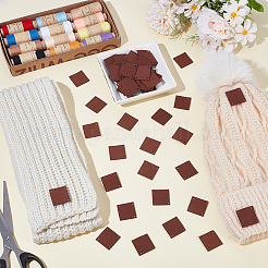 60Pcs Square Blank PU Leather Label Tags with Holes&nbsp;DIY-UN0008-41