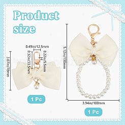 2Pcs 2 Styles Zinc Alloy with Plastic and Polyester Keychain&nbsp;KEYC-BBC0001-03