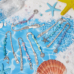 DIY Sea Animal Alloy & Gemstone Chip Bookmarks Making Kits&nbsp;DIY-SC0027-61