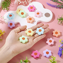 14Pcs 7 Colors Flower Food Grade Eco-Friendly Silicone Focal Beads&nbsp;SIL-TA0003-12