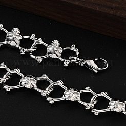 304 Stainless Steel Skull Link Chain Necklaces for Women Men&nbsp;NJEW-A043-03P