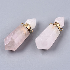 Faceted Natural Rose Quartz Pendants&nbsp;G-T131-15H