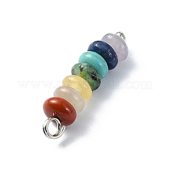 2Pcs 7 Chakra Gemstone Beaded Pendants&nbsp;PALLOY-JF02527-01S