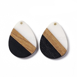 Opaque Resin & Walnut Wood Pendants&nbsp;RESI-M027-04B