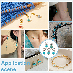 48Pcs Round Synthetic Turquoise Charms&nbsp;PALLOY-PH01917