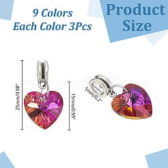 27Pcs 9 Styles AB Color Glass European Dangle Charms&nbsp;PALLOY-AR00048