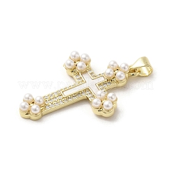 Brass Pave Shell Pendants&nbsp;KK-I708-17B-G