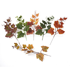 30Pcs 6 Colors Artificial Plastic Maple Leaf&nbsp;AJEW-CF0001-03