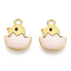 Printed Light Gold Tone Alloy Pendants&nbsp;ENAM-N056-204D