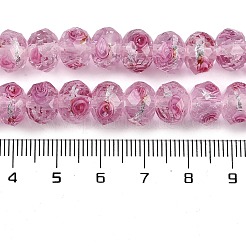 Handmade Silver Foil Lampwork Beads Strands&nbsp;LAMP-R141-10mm-18