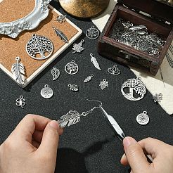 60pcs 15 Styles Tibetan Style Alloy Charms&nbsp;FIND-YW0005-01