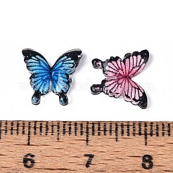 Butterfly Theme Printed Transparent Resin Cabochons&nbsp;CRES-T025-23