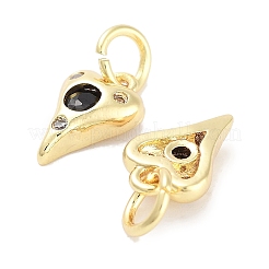 Brass Micro Pave Cubic Zirconia Charms&nbsp;KK-C051-06G-04