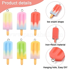 Rainbow Resin Pendants&nbsp;CRES-YW0002-44
