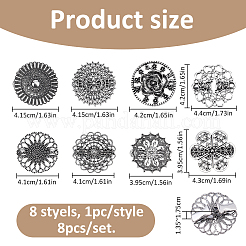 8Pcs 8 Styles Alloy Cardigan Clips&nbsp;JEWB-FH0003-33