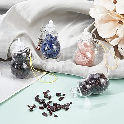 Transparent Glass Wishing Bottle Pendant Decoration&nbsp;HJEW-PH0001-29