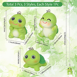 3Pcs Tortoise Resin Charms Ceiling Fan Pull Chain Extenders&nbsp;HJEW-CP00049