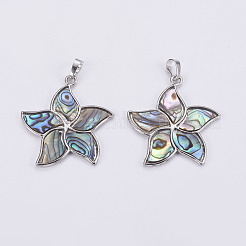 Abalone Shell/Paua Shell Pendants&nbsp;SSHEL-L008-24A