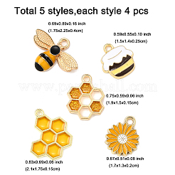 20Pcs 5 Styles Alloy Enamel Pendants&nbsp;ENAM-FP0002-57