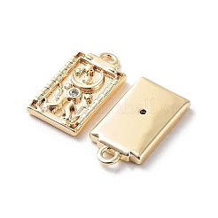 Rack Plating Brass Micro Pave Cubic Zirconia Pendants&nbsp;KK-K333-91G
