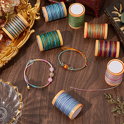 8 Rolls 8 Colors 12-Ply Polyester Thread Cord&nbsp;DIY-SP0003-80C