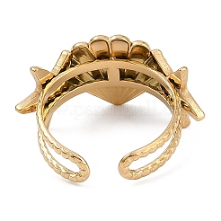 304 Stainless Steel Open Cuff Rings for Women&nbsp;RJEW-A049-03G