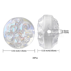 35Pcs Transparent Spray Painted Glass Beads&nbsp;GLAA-YW0001-65